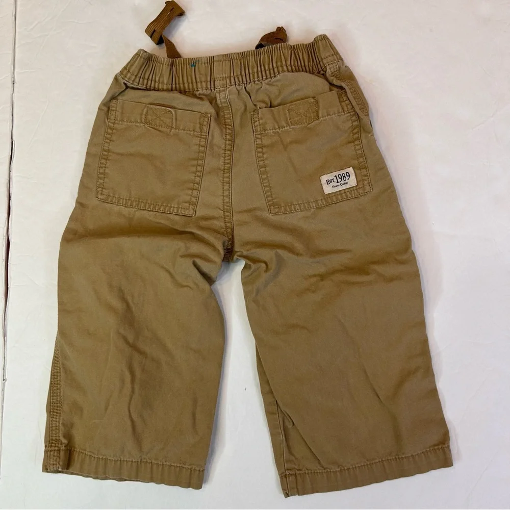 Place Kids Casual Tan Pants Adjustable Waistband Size 12-18 Months